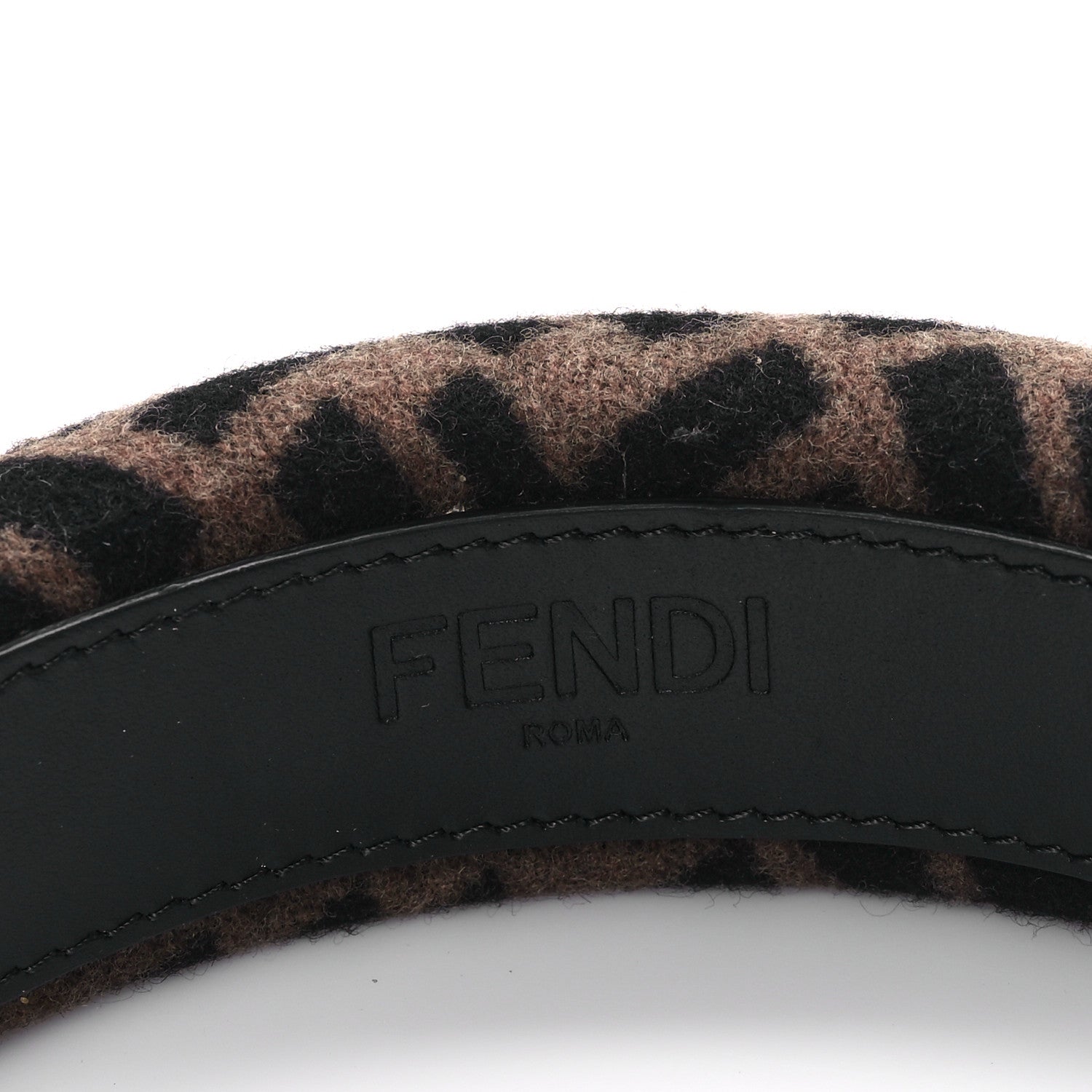 Fendi Wool Cashmere FF Logo Headband Tobacco 4 of 4