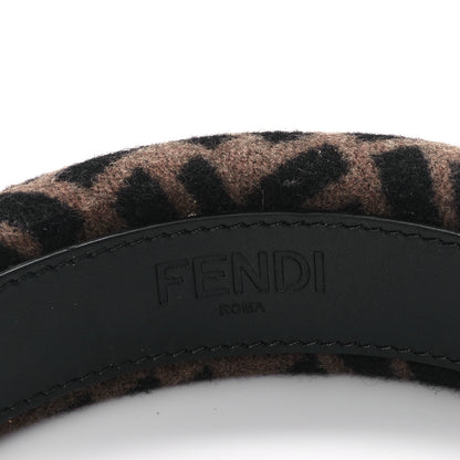 Fendi Wool Cashmere FF Logo Headband Tobacco 4 of 4