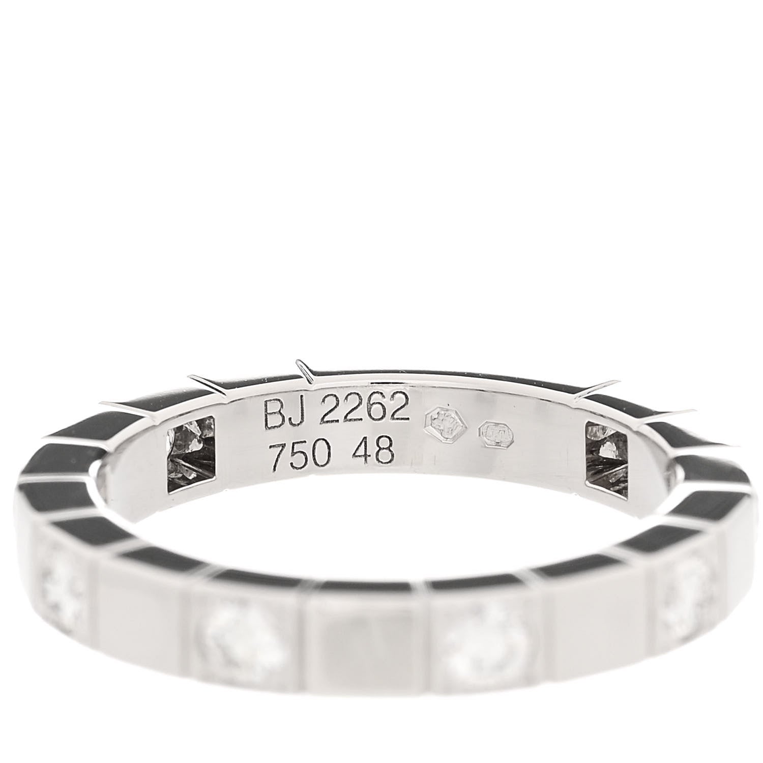 Cartier 18K White Gold Diamond Lanieres Half Eternity Band Ring 48 4.5 4 of 5