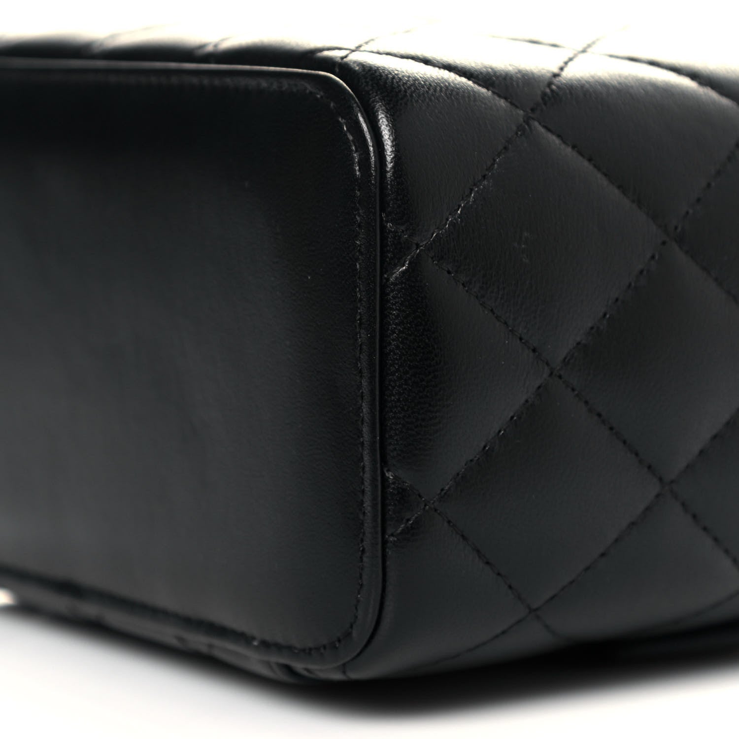 Chanel Lambskin Quilted Small Top Handle Vanity Case With Chain Black 10 of 11