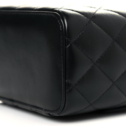 Chanel Lambskin Quilted Small Top Handle Vanity Case With Chain Black 10 of 11