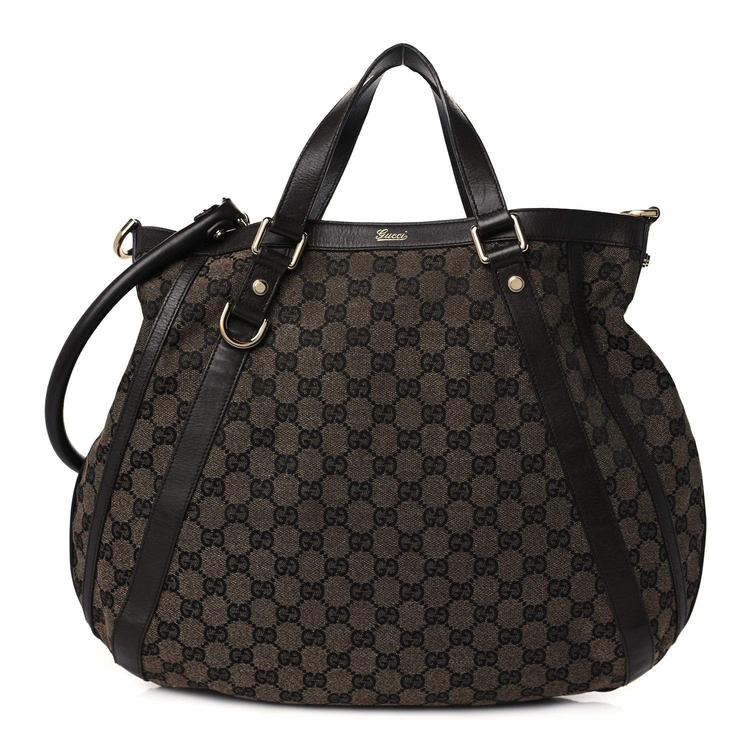 Gucci Monogram Medium Abbey Convertible Tote Dark Brown 1 of 14