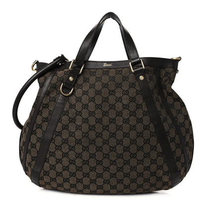 Gucci Monogram Medium Abbey Convertible Tote Dark Brown 1 of 14