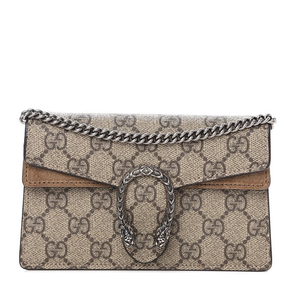 Gucci GG Supreme Monogram Super Mini Dionysus Shoulder Bag Taupe 1 of 9