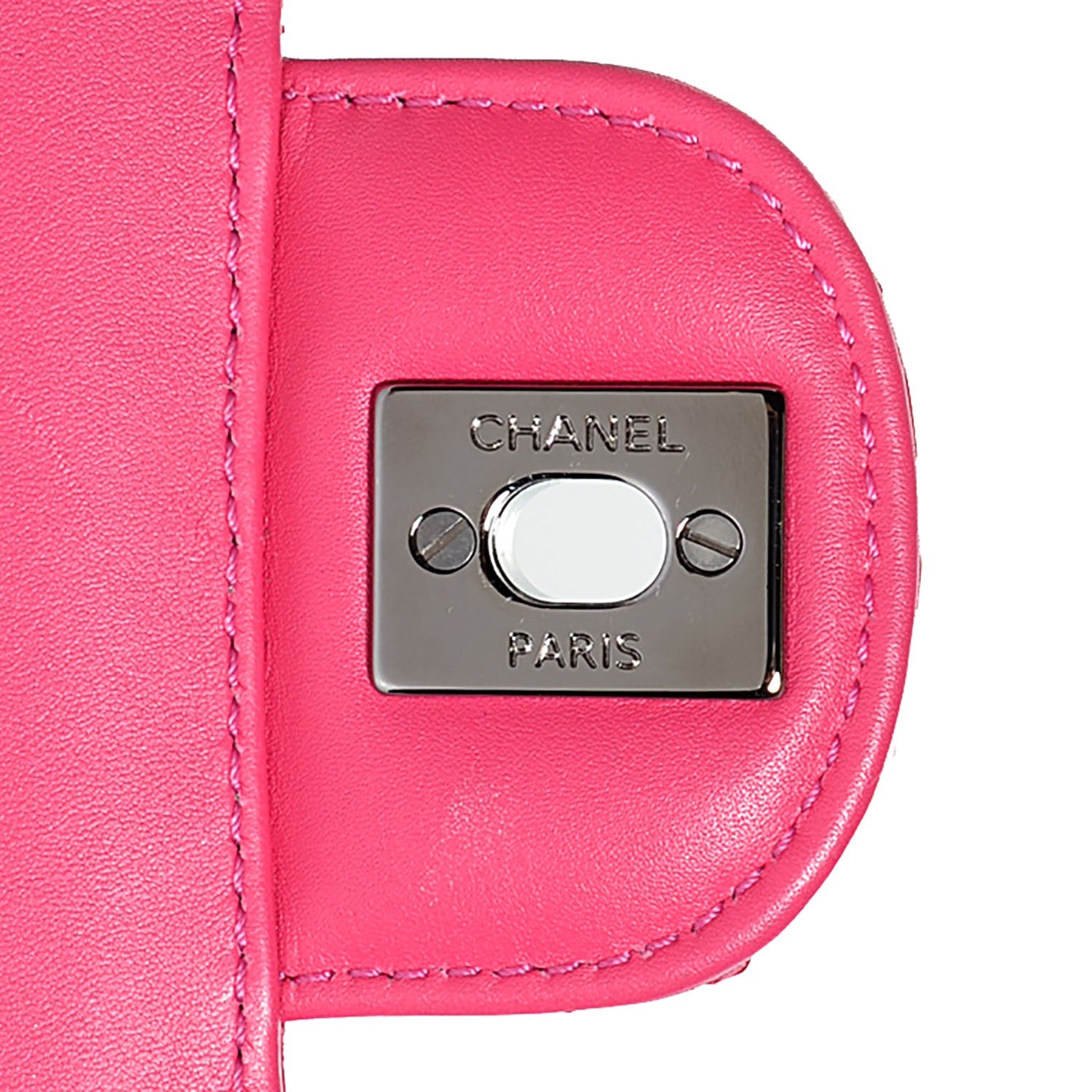 Chanel Python Medium Double Flap Dark Pink 10 of 10