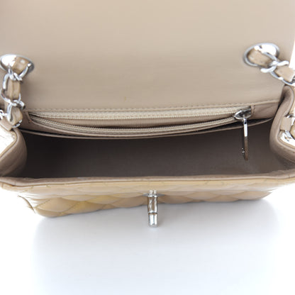 Chanel Patent Quilted Mini Square Flap Beige 5 of 11