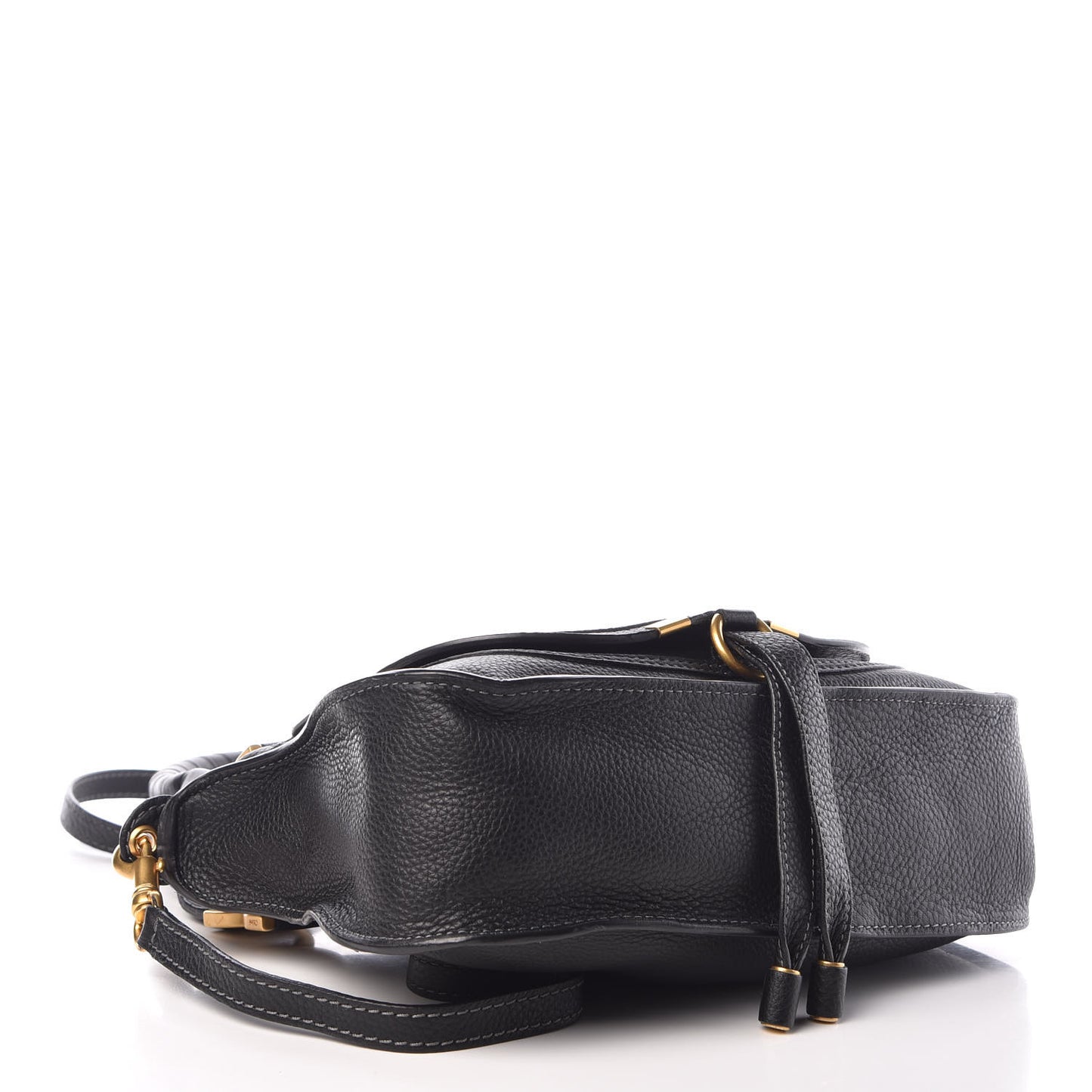 Calfskin Small Marcie Satchel Black