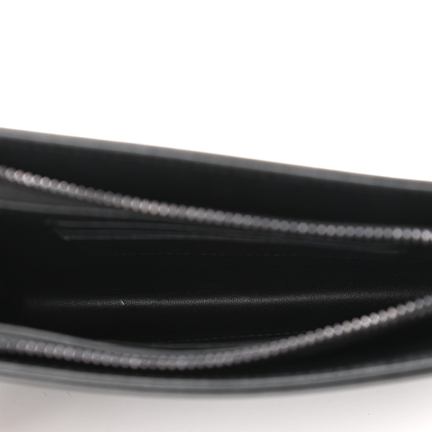 Christian Dior Calfskin Macrocannage Diamond Caro Zipped Pouch With Chain Black 5 of 13