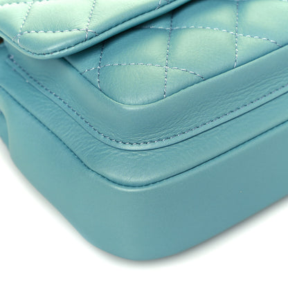 Chanel Calfskin Quilted Top Handle Flap Light Blue 8 of 12