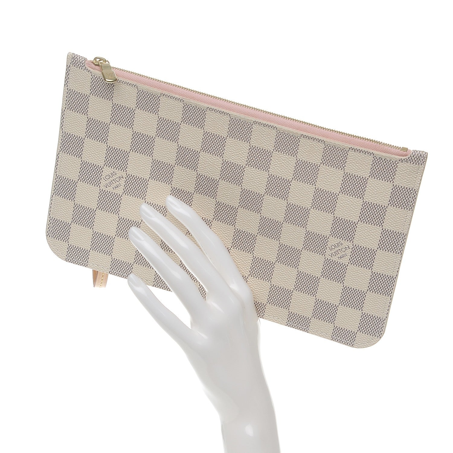 Louis Vuitton Damier Azur Neverfull MM GM Pochette Rose Ballerine 2 of 8