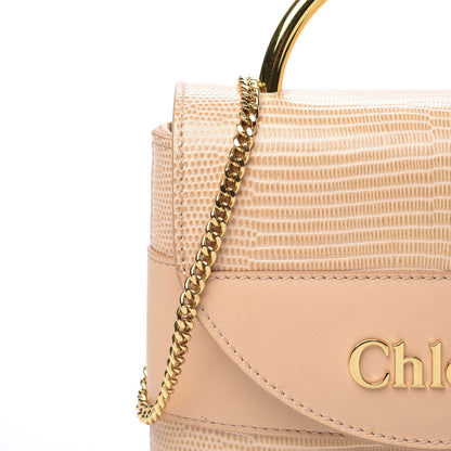 Chloe Calfskin Lizard Embossed Small Aby Lock Delicate Pink 11 of 11