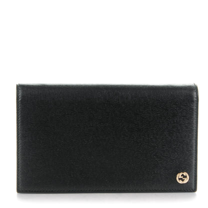 Gucci Textured Calfskin Medium Betty Chain Wallet Black 1 of 7