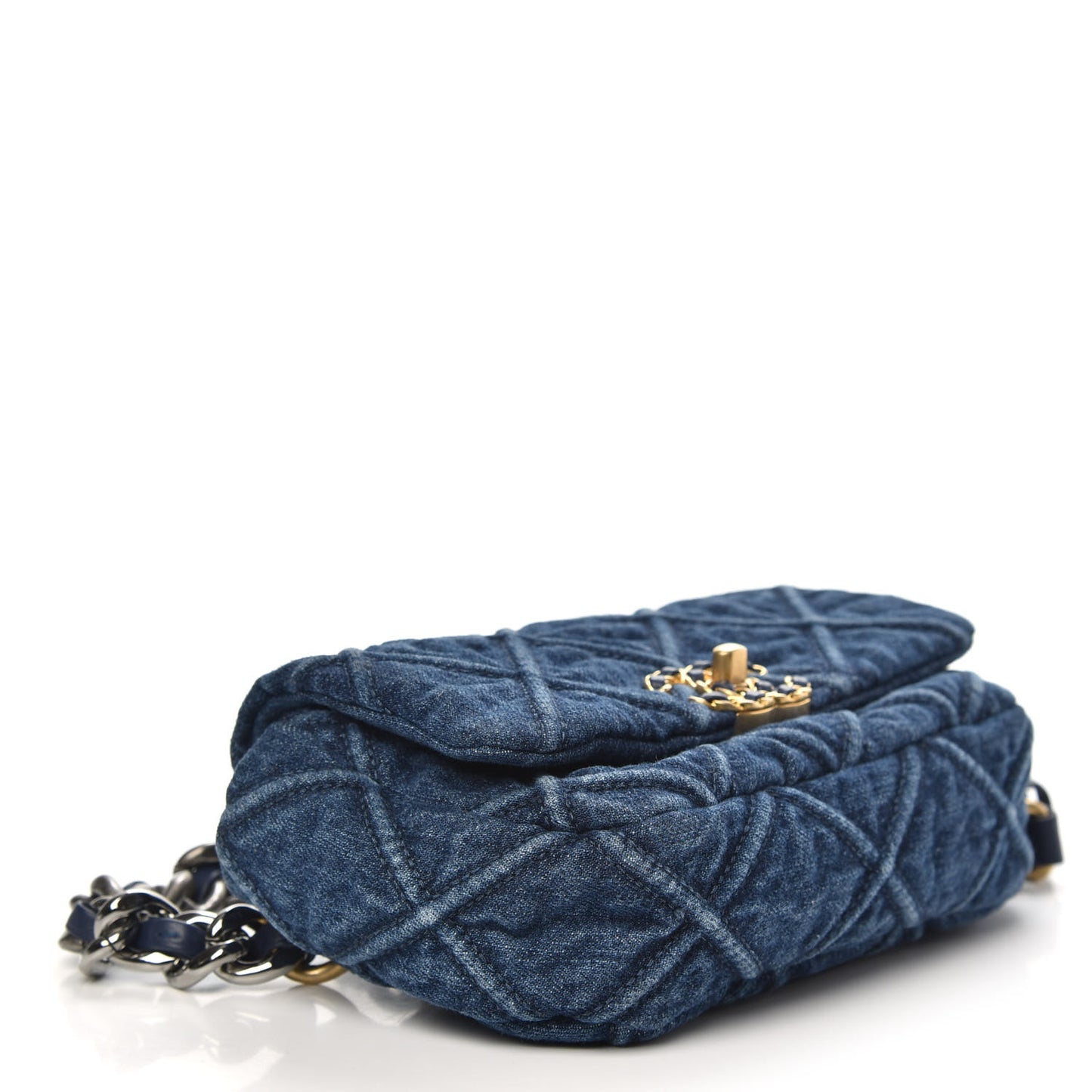 Denim Quilted 19 Belt Bag Blue