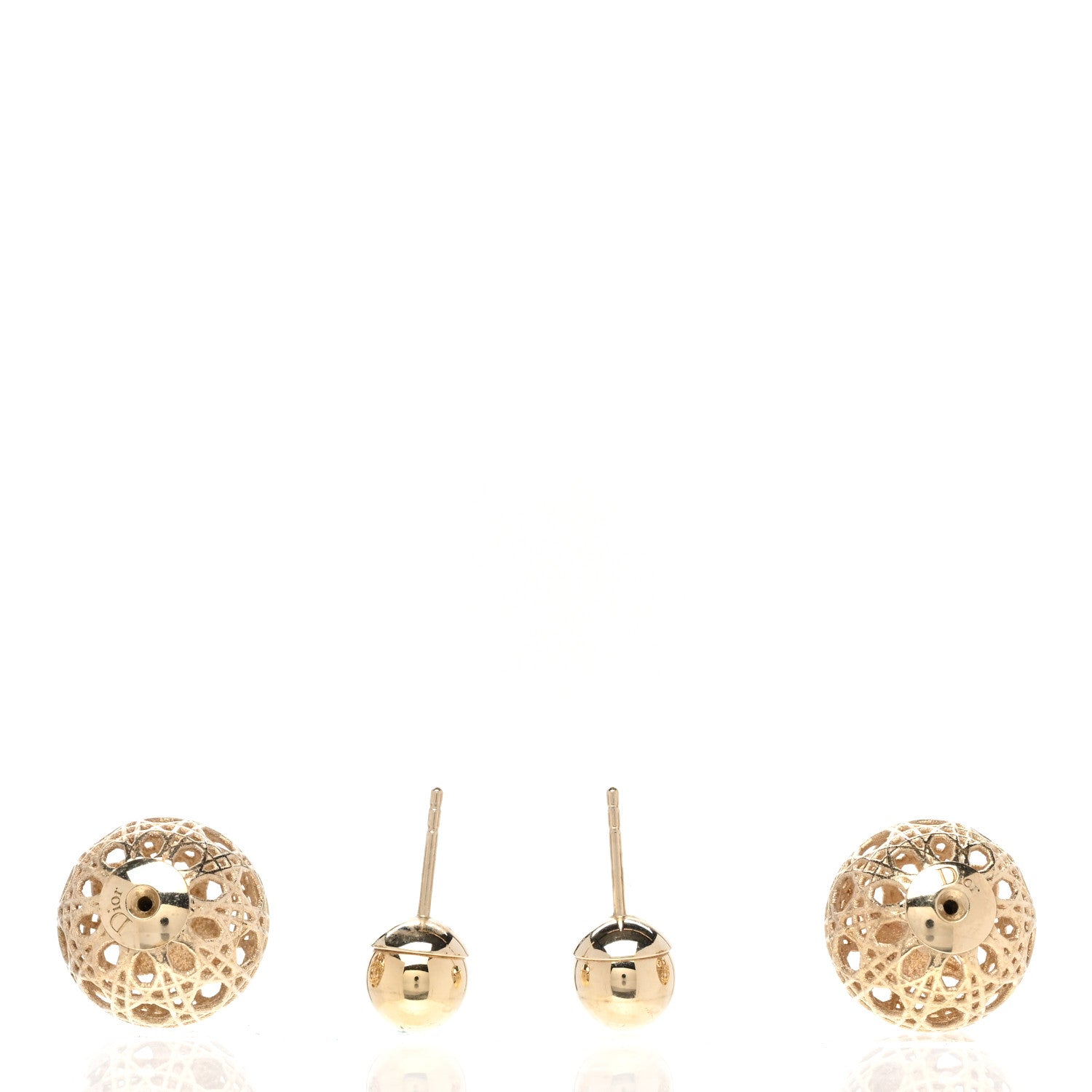 Christian Dior Cannage Mise En Dior Tribal Earrings Gold 3 of 4