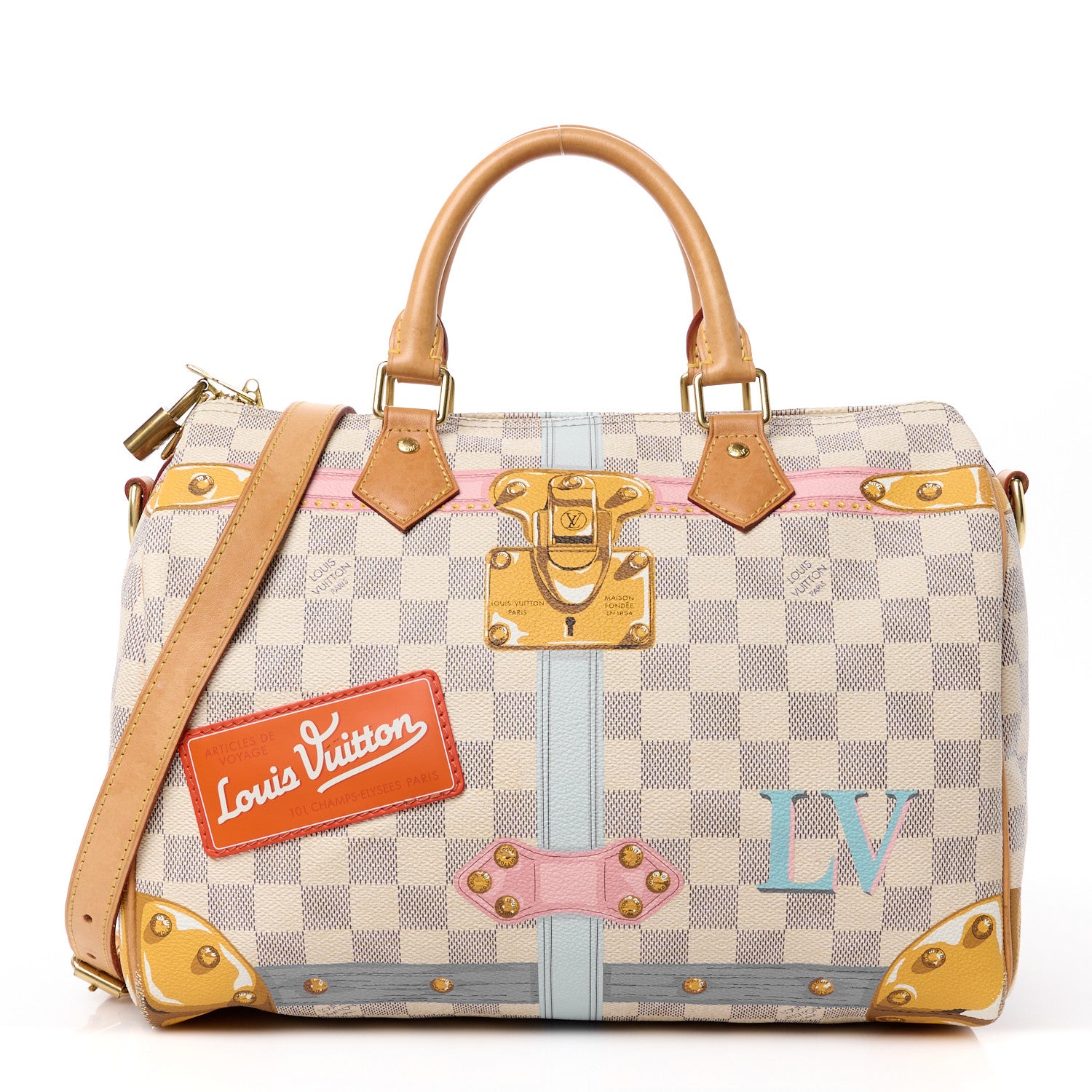 Louis Vuitton LOUIS VUITTON Damier Azur Summer Trunks Speedy Bandouliere 30 1 of 14