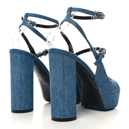Givenchy Denim Voyou Sandals 38.5 Medium Blue 4 of 9