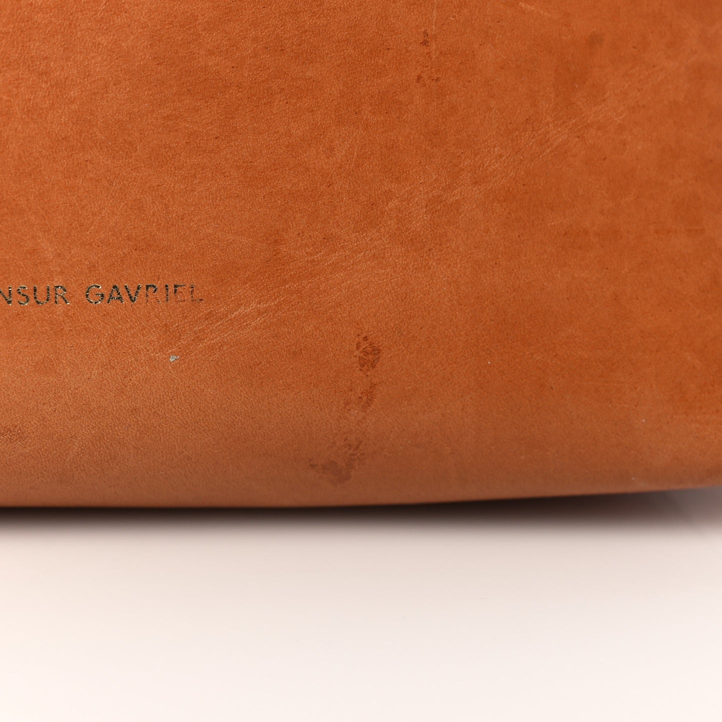 Vegetable Tanned Calfskin Mini Bucket Bag Camello Orange