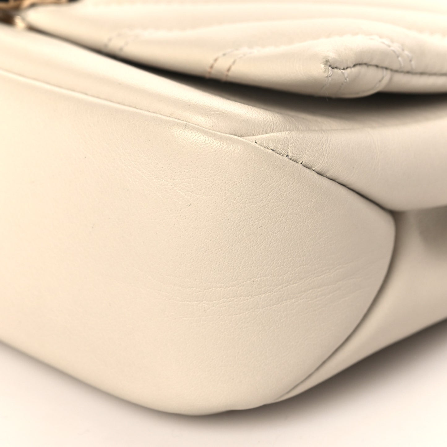 Calfskin Matelasse Serpenti Cabochon Shoulder Bag White