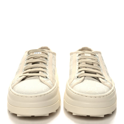 Gucci GG Monogram Womens 1977 Tennis Platform 52mm Sneakers 36 Great White Mystic White 2 of 7