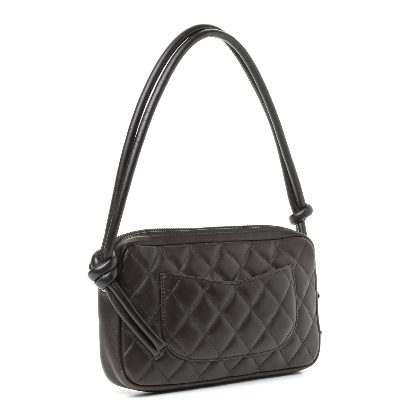 Calfskin Quilted Cambon Pochette Brown
