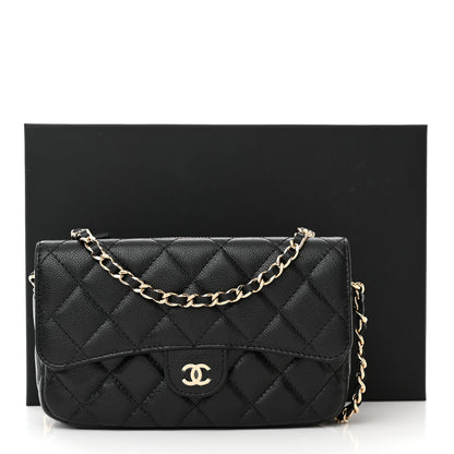 Chanel Caviar Quilted Flap Phone Holder With Chain Black 13 of 13