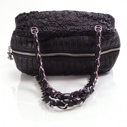 Chanel Lambskin Classic Crinkled Scrunched Bowler Black 6 of 10