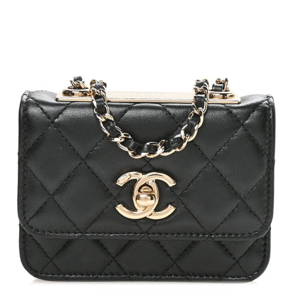 Chanel Lambskin Quilted Trendy CC Card Holder On Chain Black 1 of 23