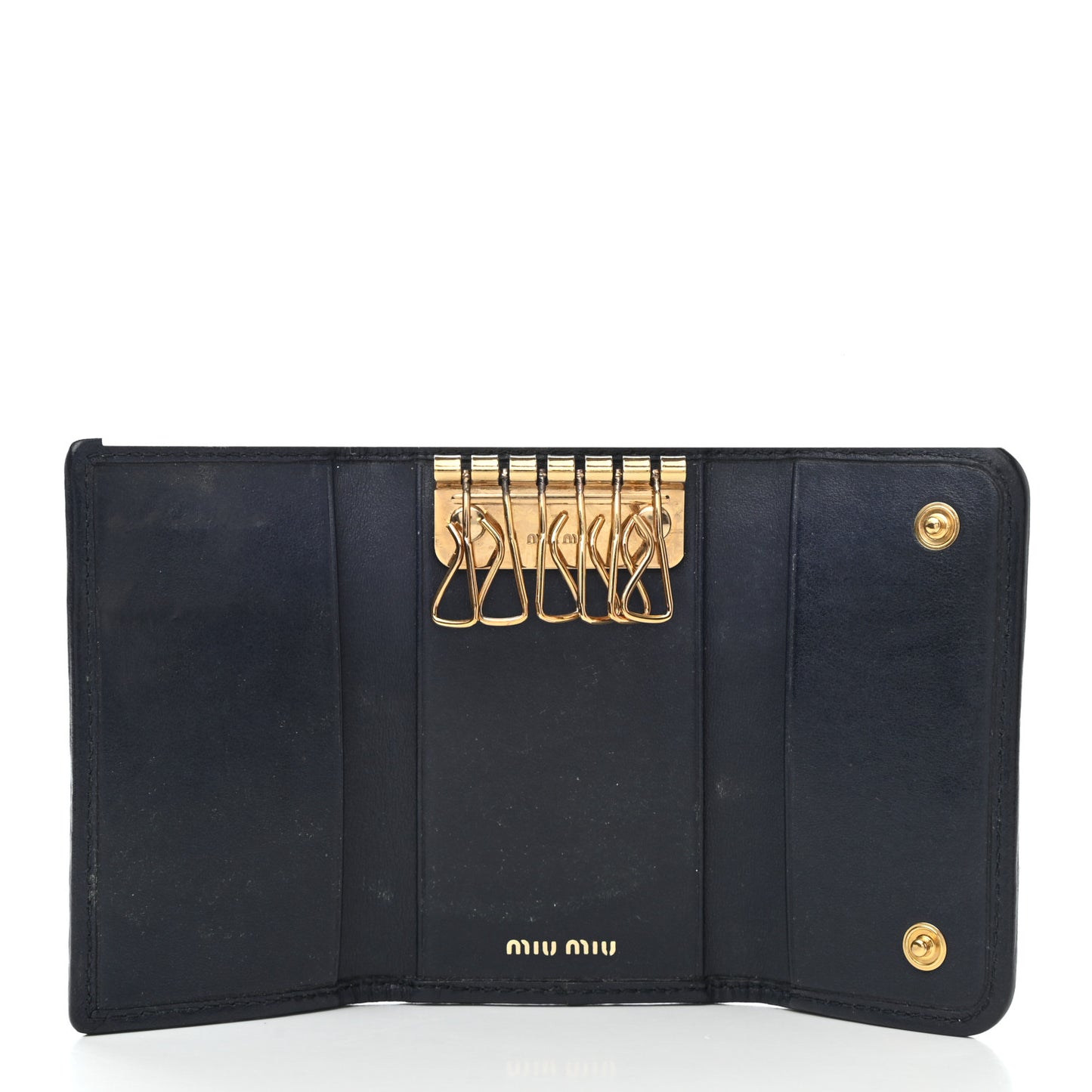 Denim Matelasse Flap Card Holder Key Ring