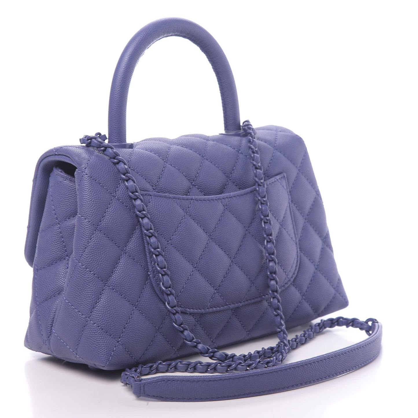 Caviar Quilted Incognito Mini Coco Handle Flap Blue