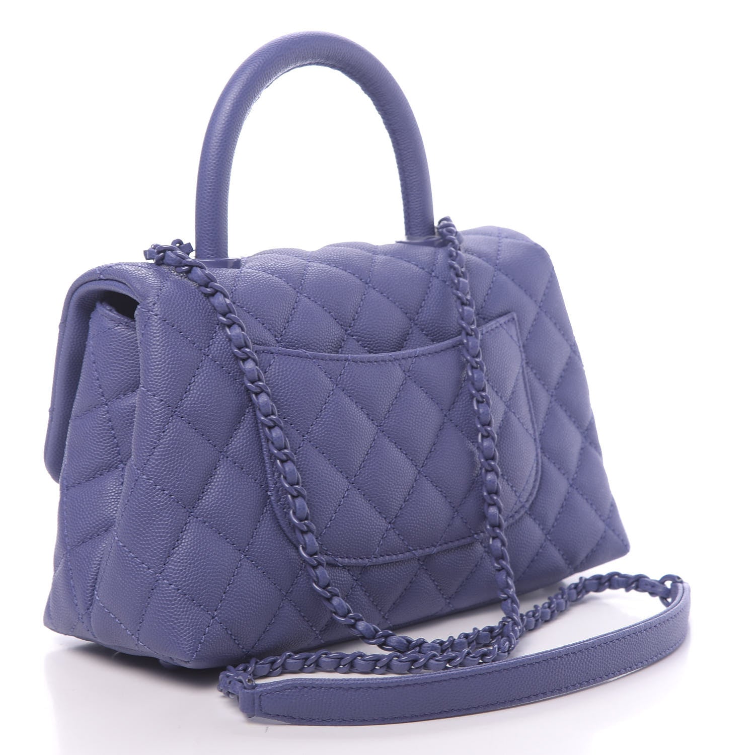 Chanel Caviar Quilted Incognito Mini Coco Handle Flap Blue 3 of 10