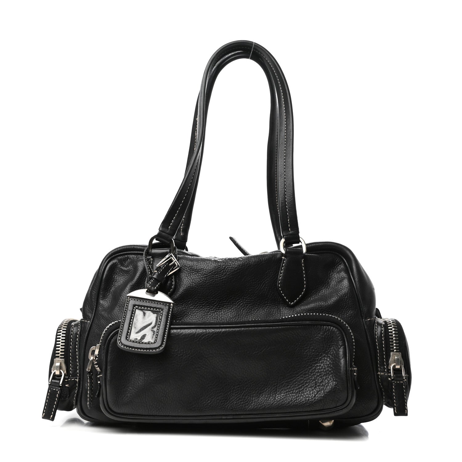 Prada Vitello Daino Satchel Black 1 of 10