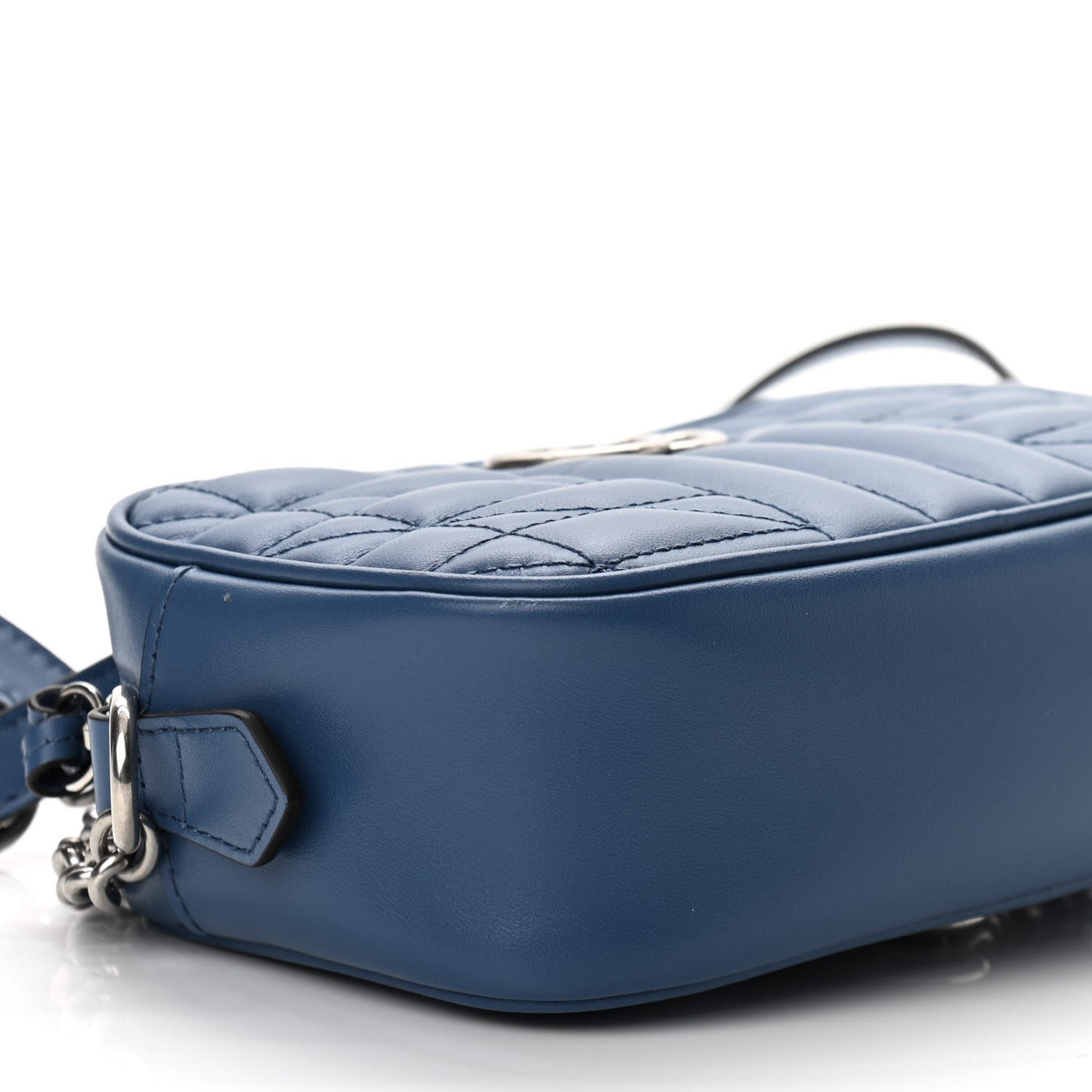 Calfskin Matelasse Aria Mini GG Marmont Chain Shoulder Bag Clear Blue