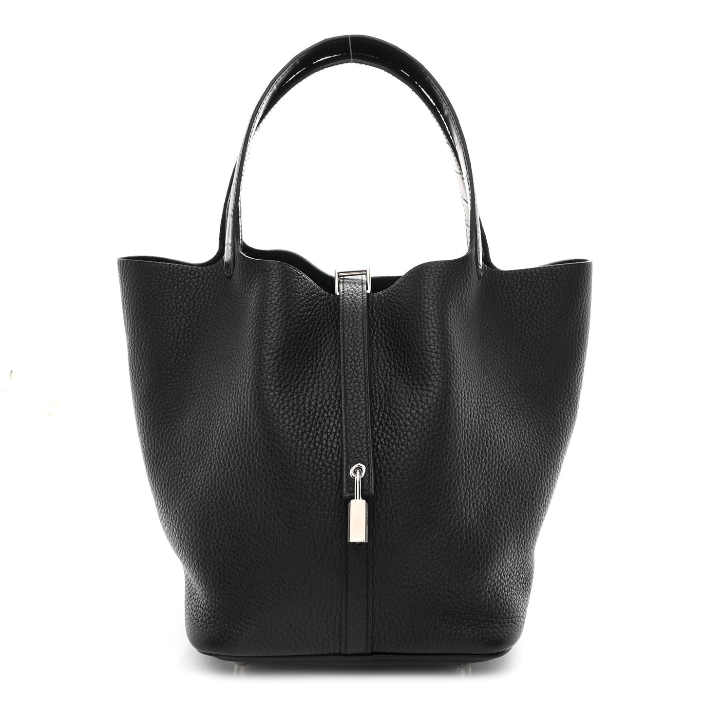 Taurillon Clemence Matte Alligator Picotin Lock Touch 22 MM Black