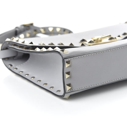 Valentino Garavani Vitello Medium Rockstud Flip Lock Crossbody Bag Pastel Grey 6 of 9