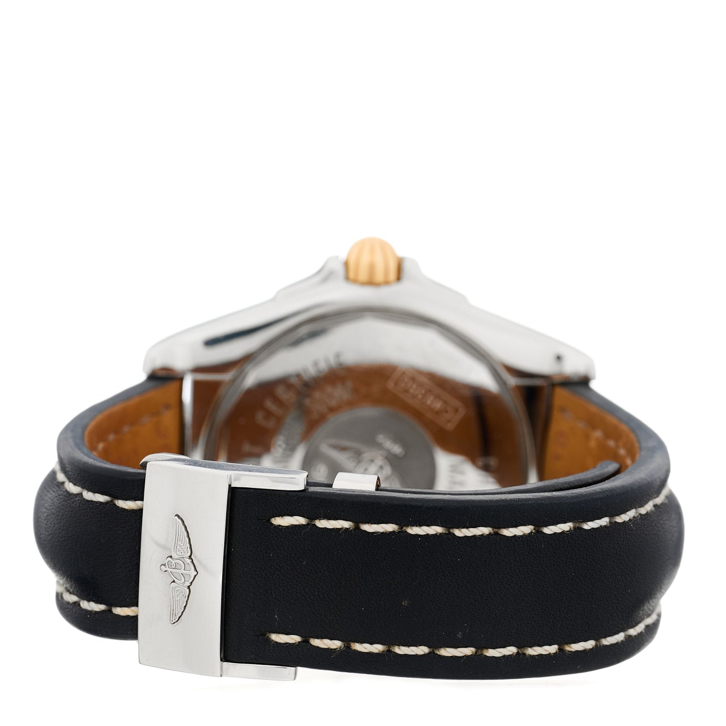 Stainless Steel 18K Yellow Gold Calfskin Diamond Bezel 41mm Cockpit Automatic Watch C49350