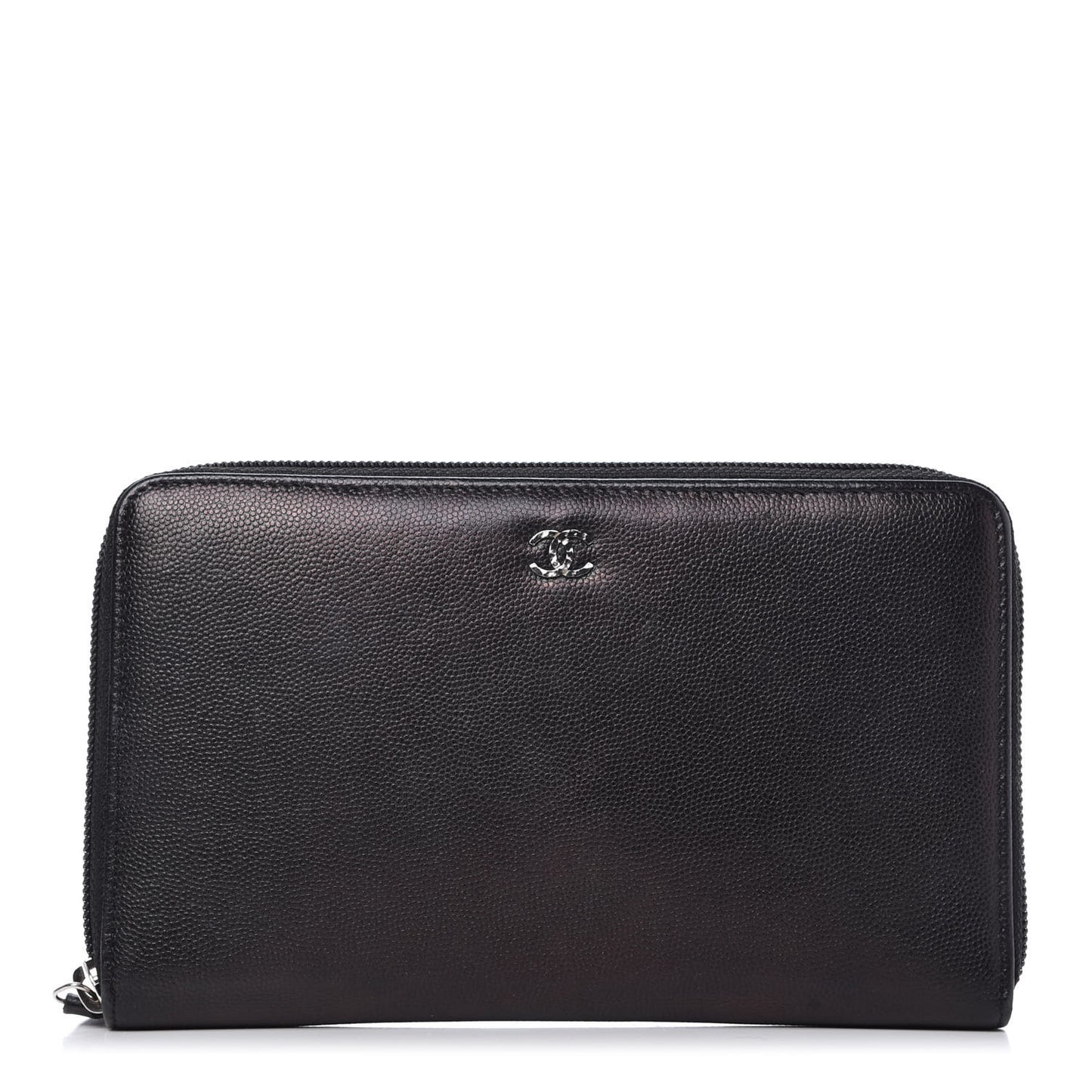Caviar Large Sevruga Zip Around Organizer Wallet Black
