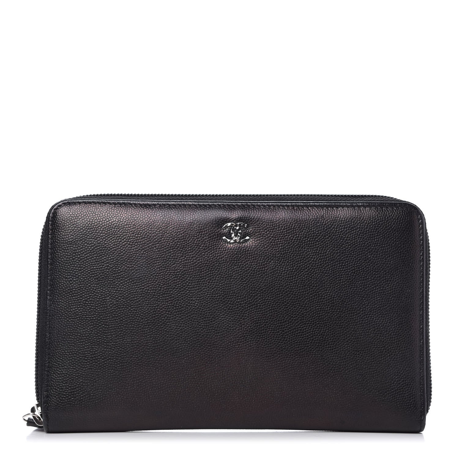 Chanel Caviar Large Sevruga Zip Around Organizer Wallet Black 1 of 14