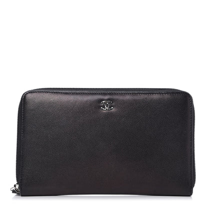 Chanel Caviar Large Sevruga Zip Around Organizer Wallet Black 1 of 14
