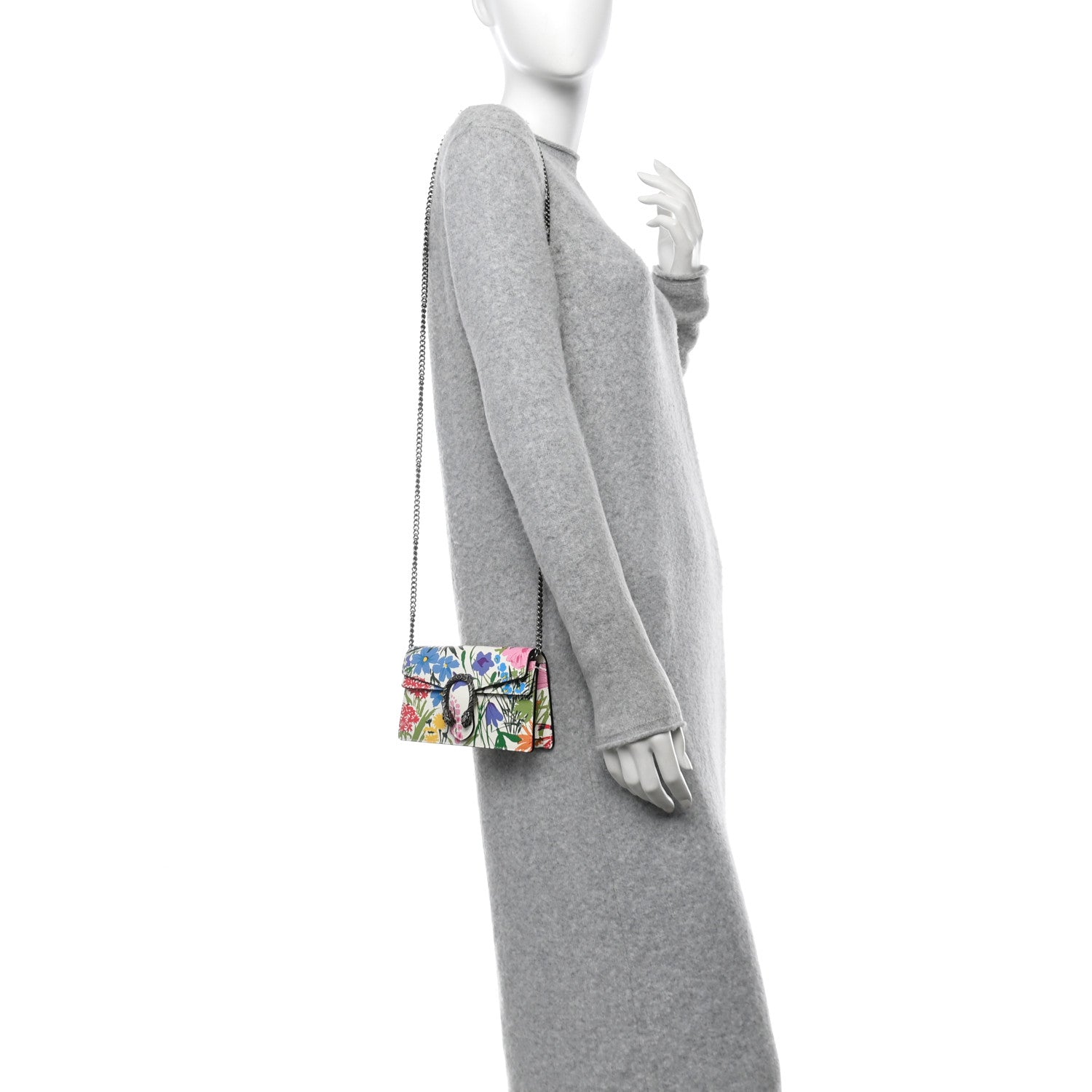 Gucci X KEN SCOTT New Shangai Calfskin Jardin D'Avril Floral Print Super Mini Dionysus Shoulder Bag Ivory Pink 2 of 10