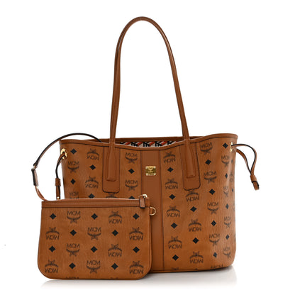 MCM Visetos Small Liz Reversible Shopper Tote Cognac 1 of 13