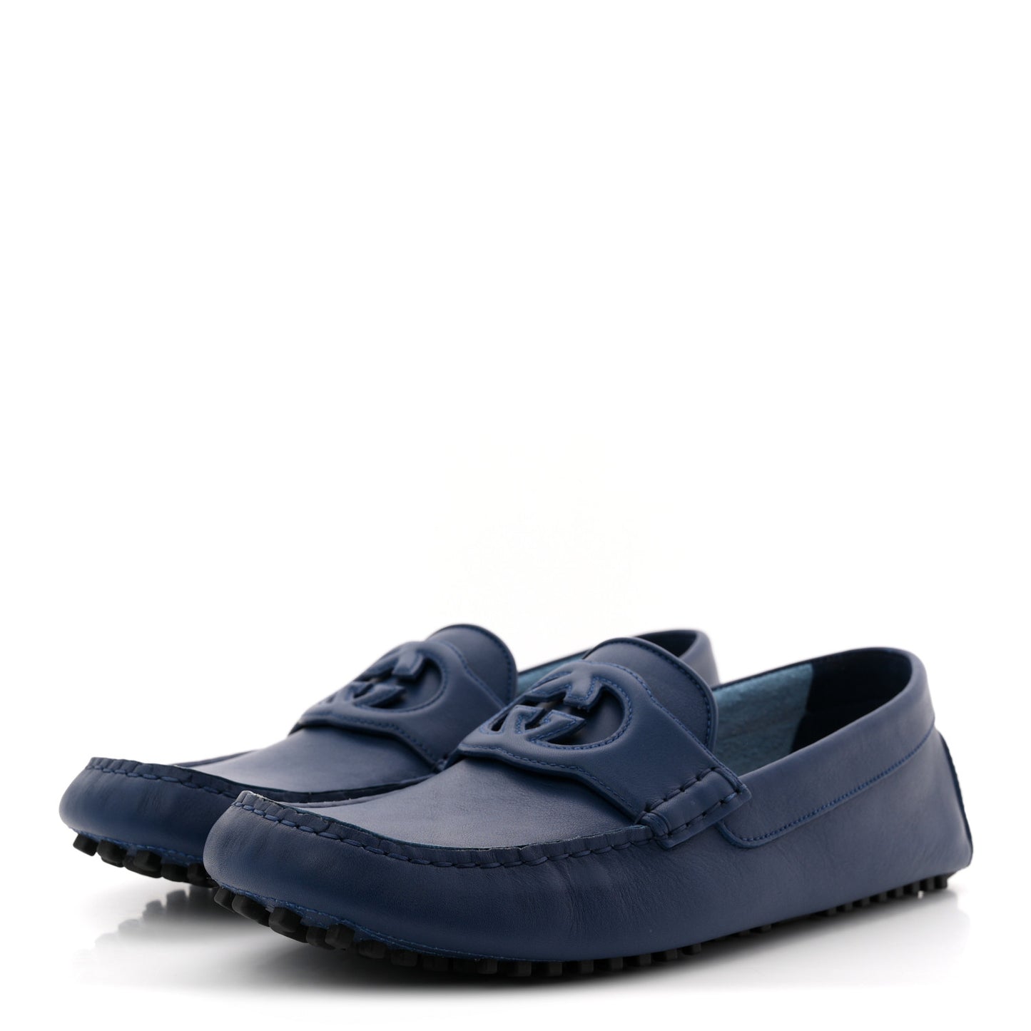Soft Clove Calfskin GG Supreme Monogram Mens Interlocking G Driver Loafers 9 Royale