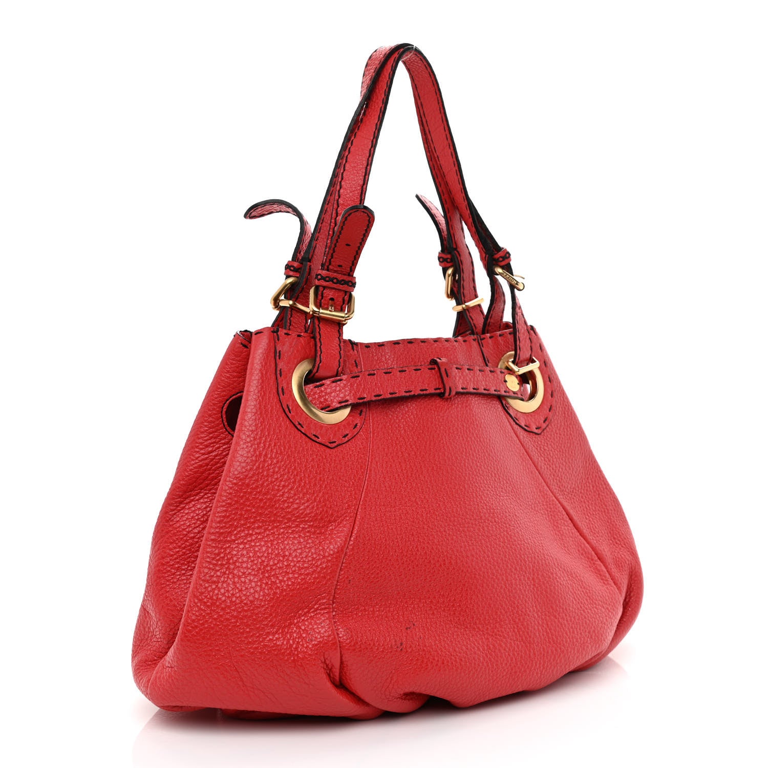 Fendi Cuoio Romano Selleria Pomodorino Tote Red 3 of 13