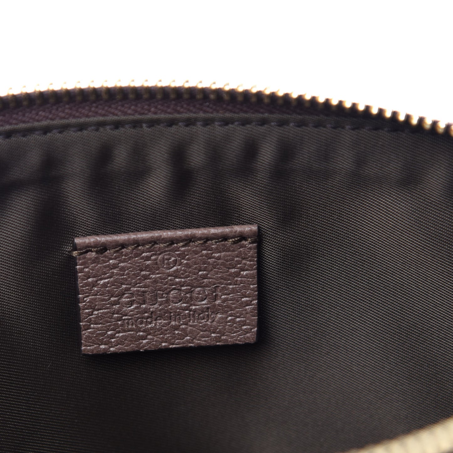 GG Supreme Monogram Textured Calfskin Web Large Ophidia Cosmetic Case Beige Ebony New Acero
