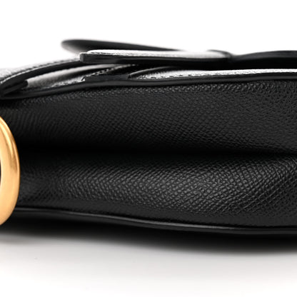 Christian Dior Grained Calfskin Mini Saddle Bag With Strap Black 10 of 10
