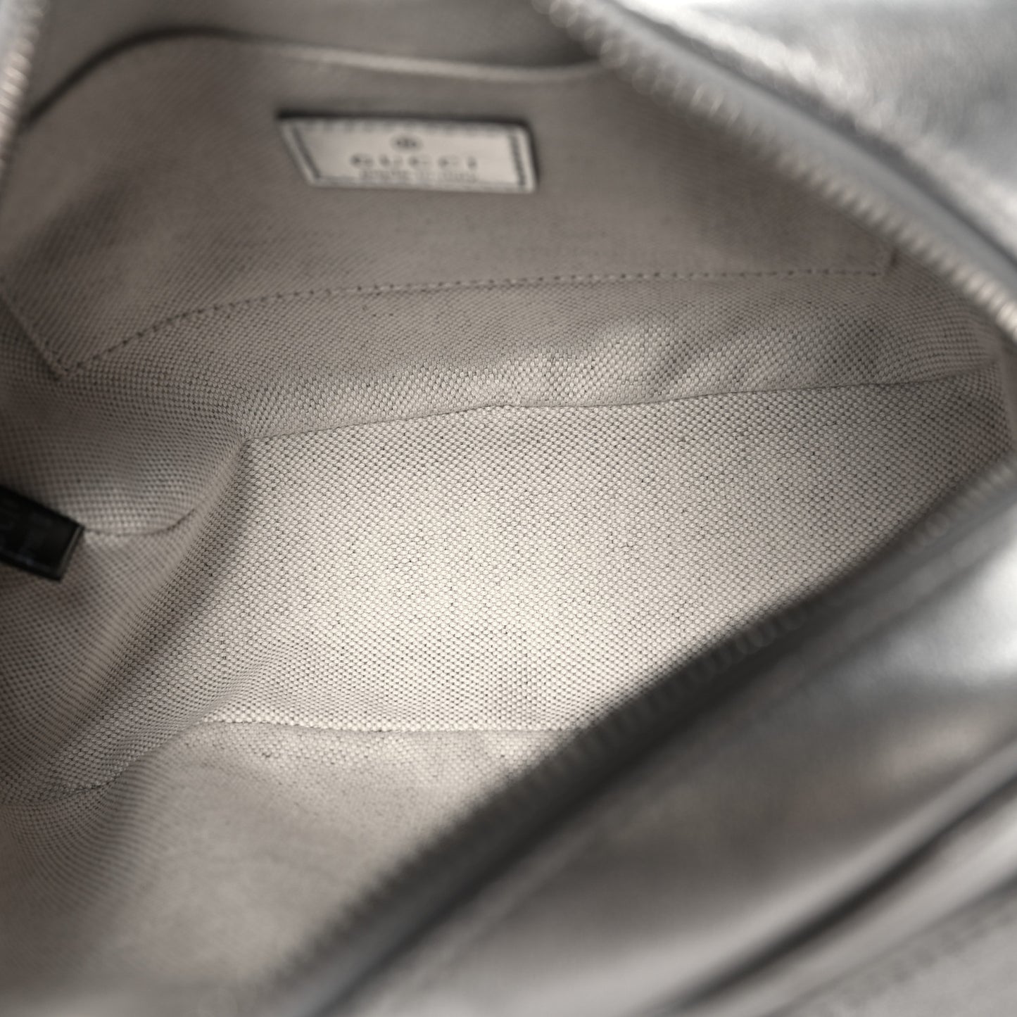 Metallic Sakai Be Green Calfskin Diagonal Stitched Small Blondie Shoulder Bag Silver