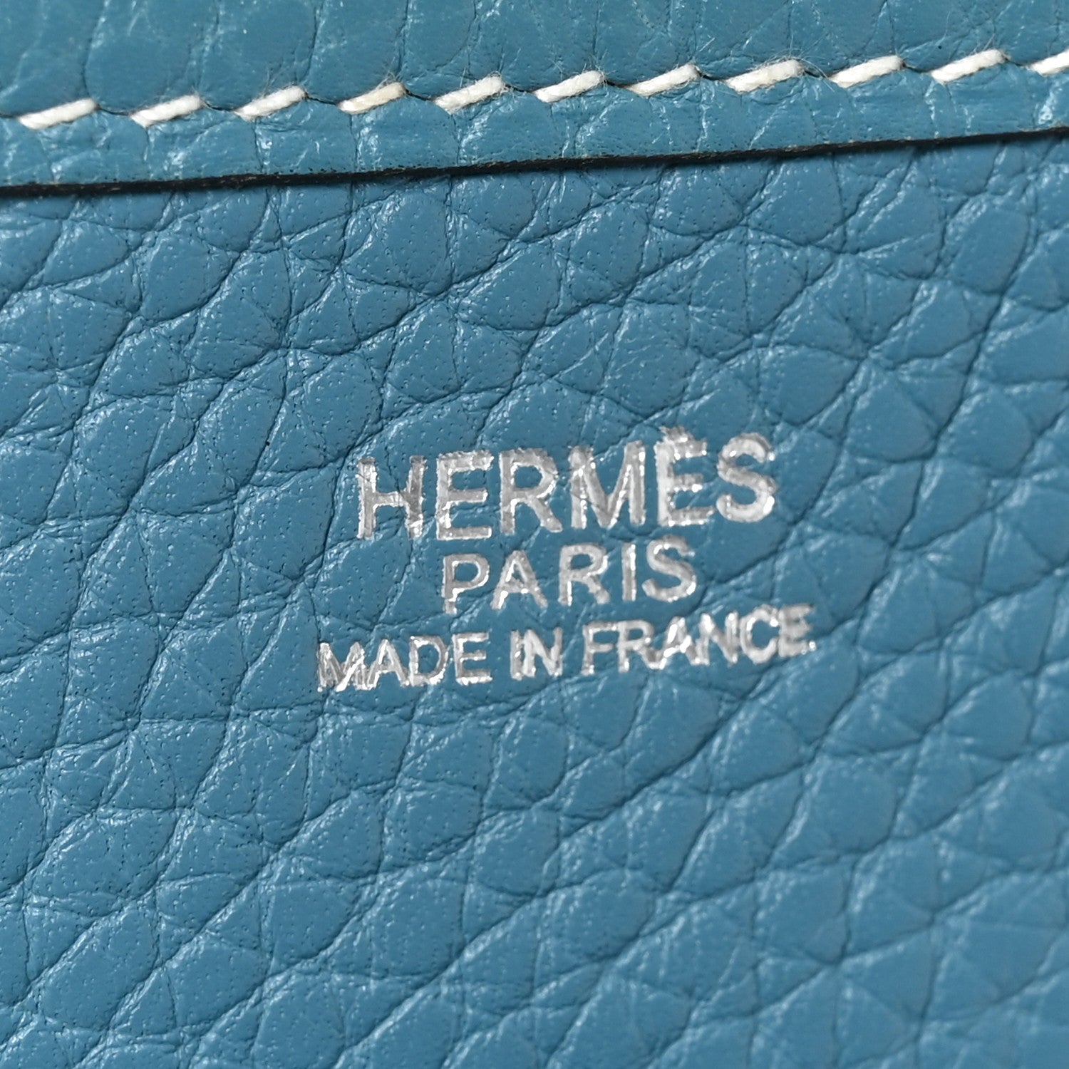 Hermes Taurillon Clemence Evelyne PM Blue Jean 6 of 10