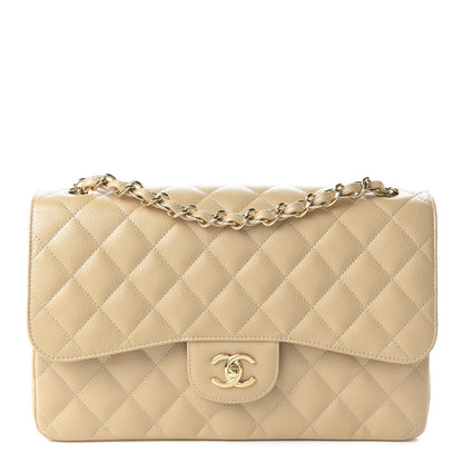 Chanel Caviar Quilted Jumbo Double Flap Beige Clair 1 of 10