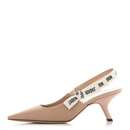 Christian Dior Technical Canvas Ribbon J Adior Slingback 65mm Pumps 40 Powder Nude 1 of 7