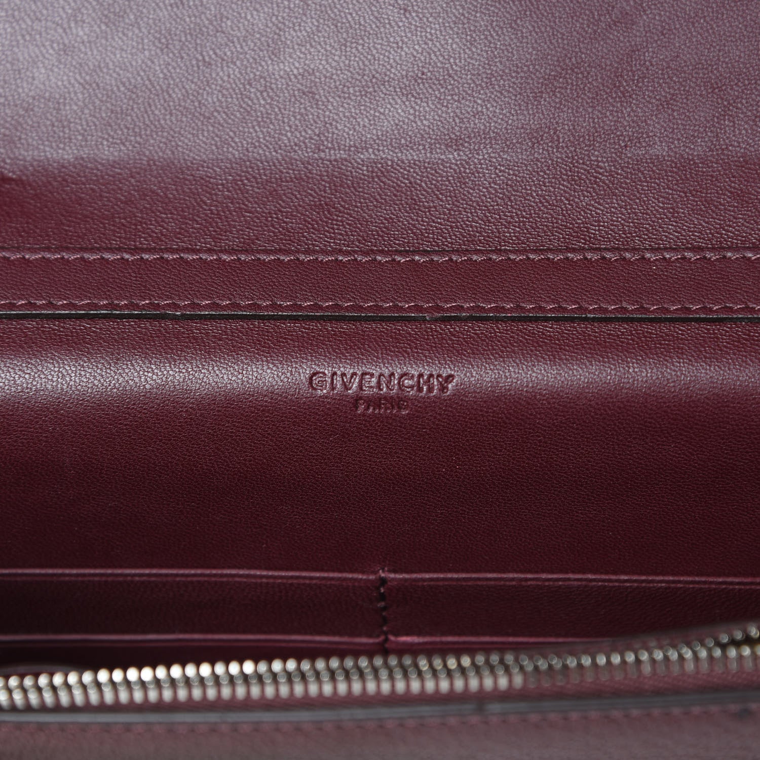 Givenchy Metallic Sugar Goatskin Pandora Chain Wallet Bordeaux 6 of 15