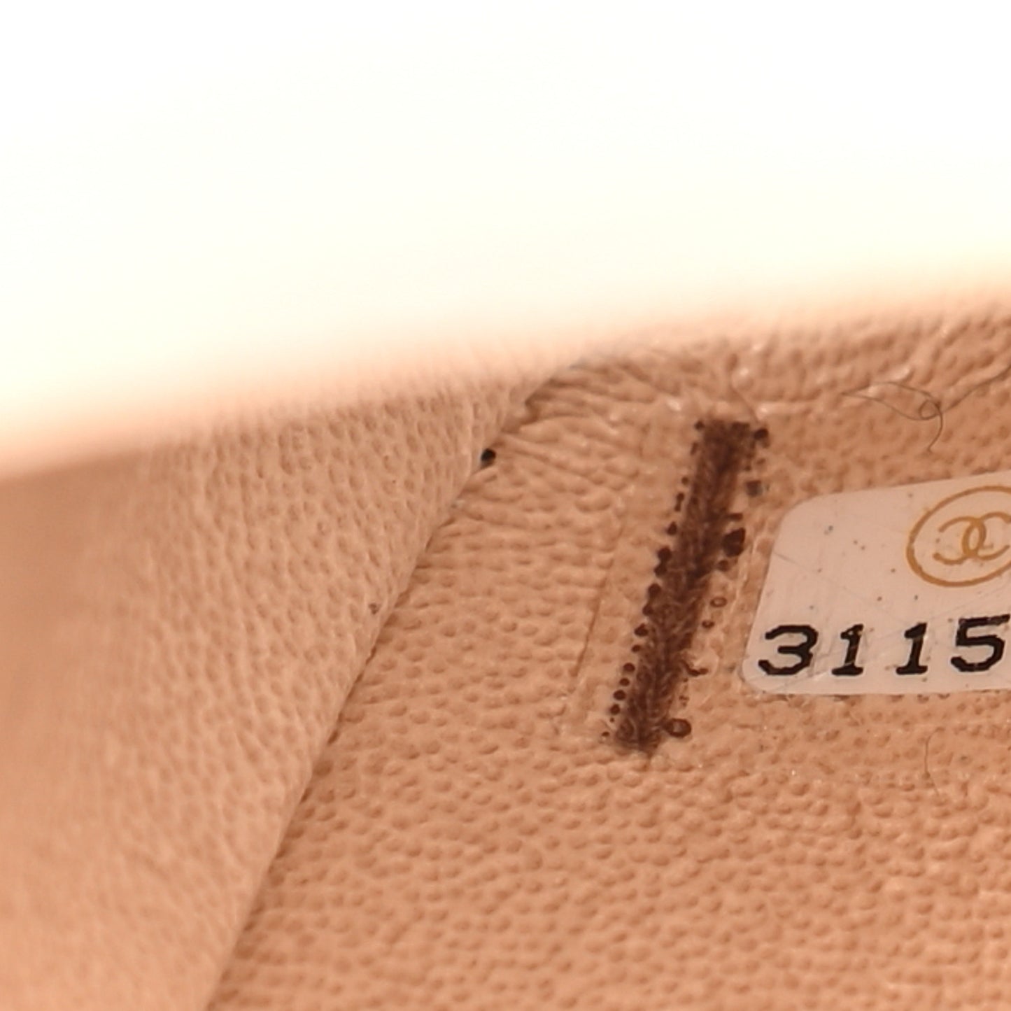 Iridescent Calfskin Quilted Mini Rectangular Flap Beige